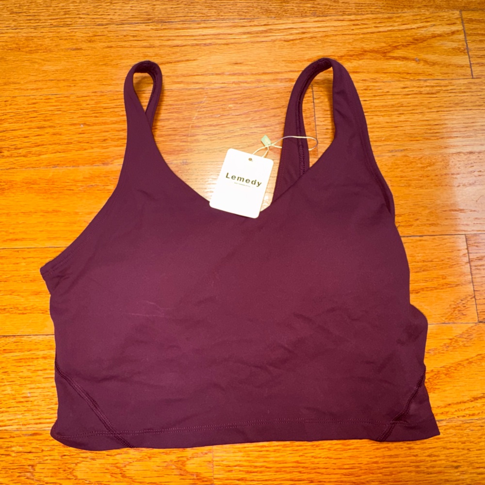 🌸Lemedy Women's Plum Bralette Tank - Deep Purple